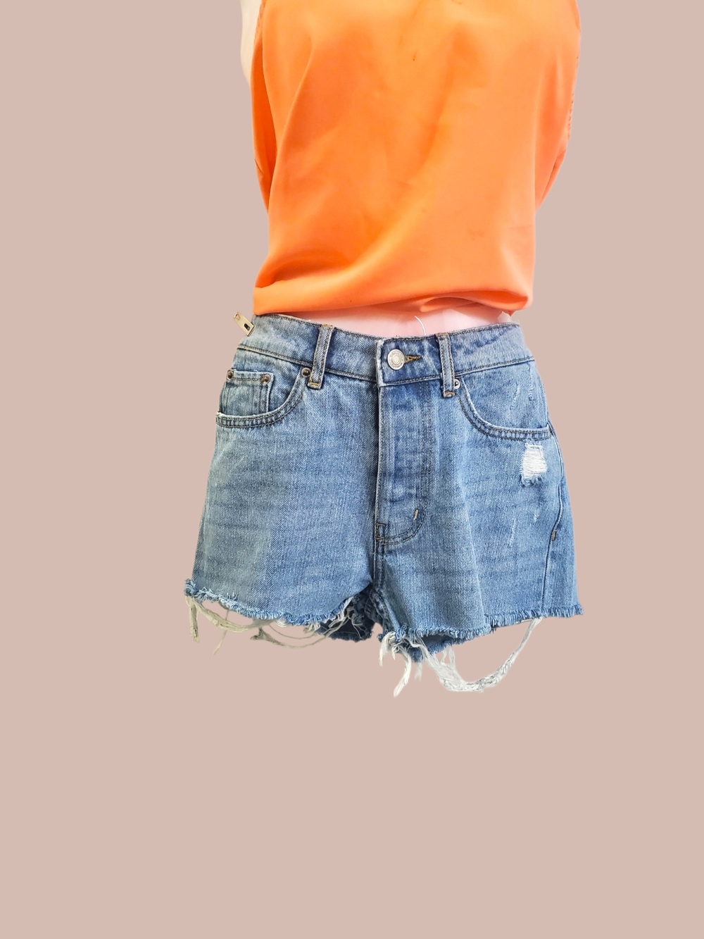 Vanilla Star Light Blue Distressed Denim Cutoff Shorts